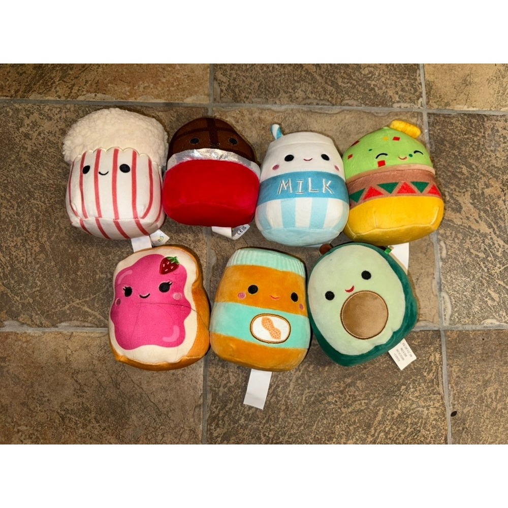Squishmallows Food Squad Plush Lot of 7 - 5 Inch Arnel Antoine Melina Austin Tex